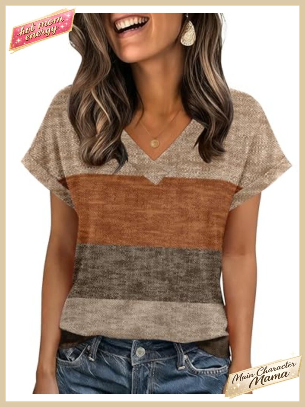 Womens Summer Tops Rolled Short Sleeve V-Neck Tunics Dressy Casual Blouse